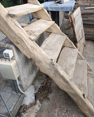 Antica Scala a Pioli in Legno Massiccio 