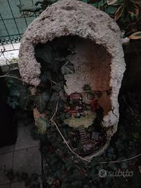 Grotta da giardino di cemento per statue