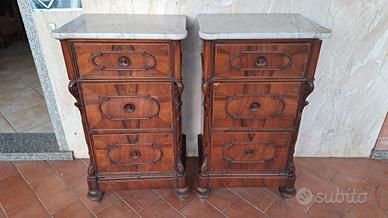 comodini Luigi Filippo piano in marmo 