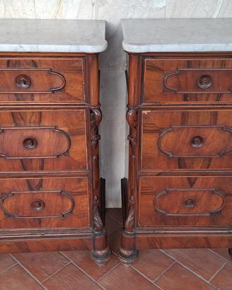 comodini Luigi Filippo piano in marmo 