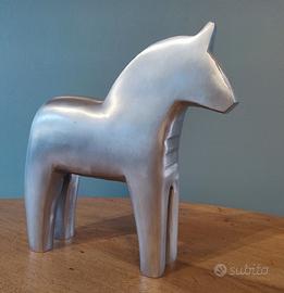 Statuetta alluminio vintage cavallo IKEA Dana '90