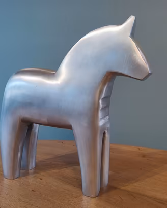 Statuetta alluminio vintage cavallo IKEA Dana '90