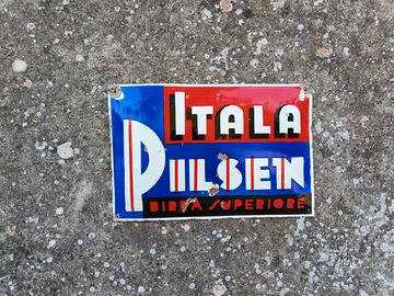 ITALA PILSEN TABELLA targa ORIGINALE 1930 INSEGNA