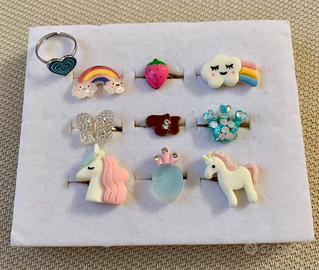 Set 10 Anelli Bambina Regolabili