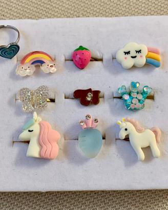 Set 10 Anelli Bambina Regolabili