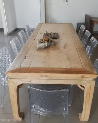 Tavolo Cinese in Legno Massello + 10 Sedie