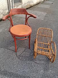Poltroncina dondolo in bambù da bambini