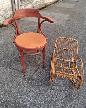 Poltroncina dondolo in bambù da bambini
