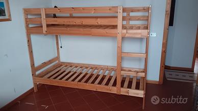letto a castello in legno massiccio