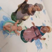 3 Statuine Presepe Natale In Plastica Vintage  Fam