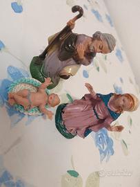 3 Statuine Presepe Natale In Plastica Vintage  Fam
