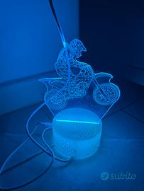 Lampada led da tavolo notturna motociclista cross