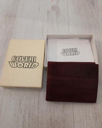 Portafoglio in vera pelle Coveri World Marrone 