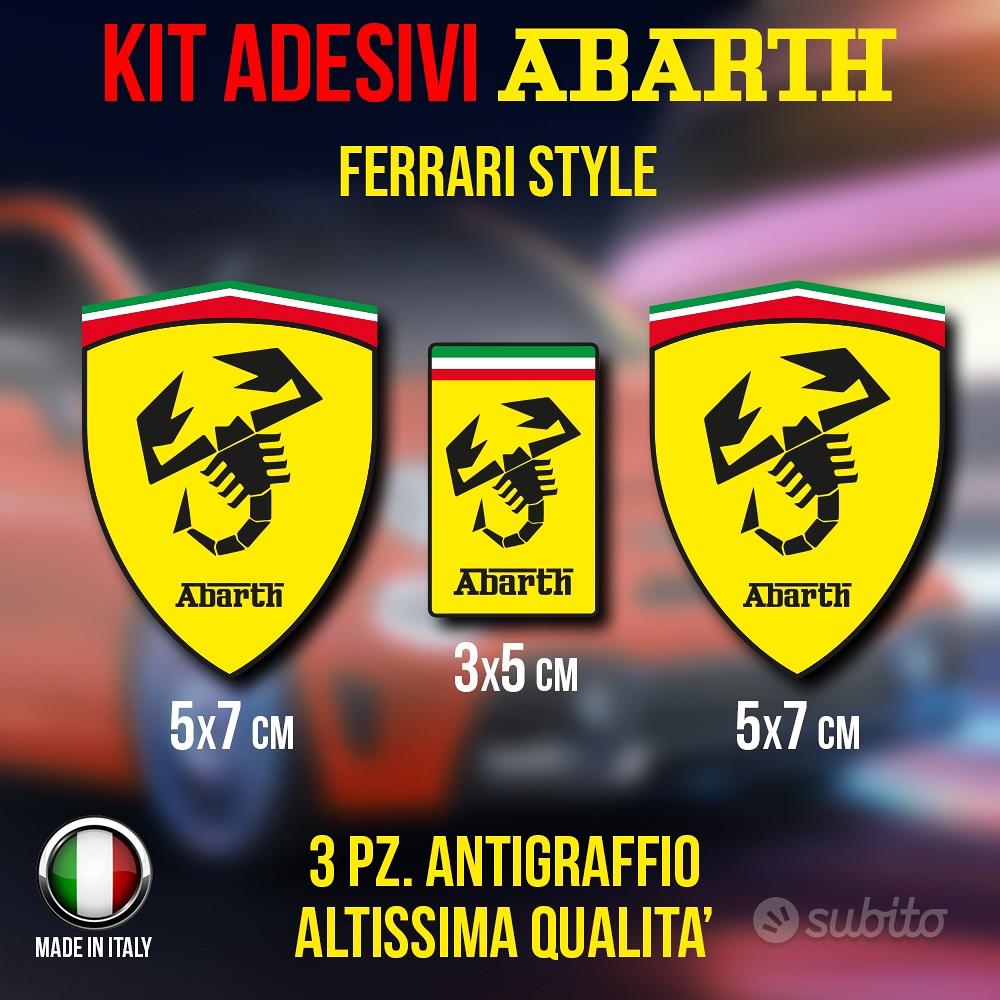 KIT 3 Adesivi ABARTH stile scudetto Ferrari - Accessori Auto In