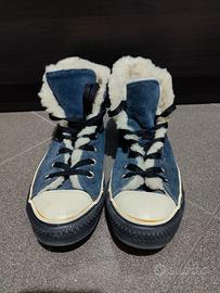 Converse All Star blu con pelo