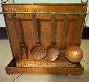 set di mestoli in rame