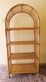 LIBRERIA/SCAFFALATURA VINTAGE IN RATTAN ANNI '90