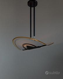 Lampadario vintage in vetro di Murano, anni 1980