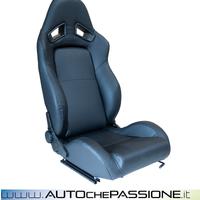 Sedile sportivo regolabile in eco pelle nera tipo 