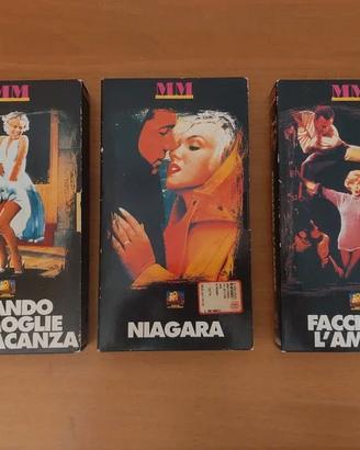 3 VHS Videocassette film di Marilyn Monroe