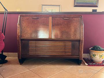 Radio a valvole anni 50 con mobile in radica