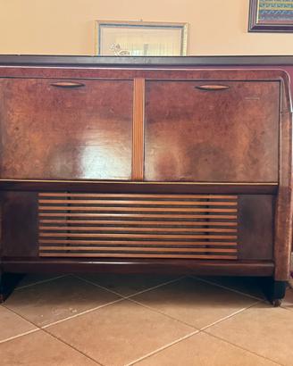 Radio a valvole anni 50 con mobile in radica