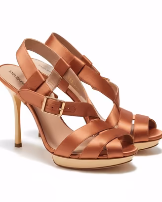 Sandali eleganti Emporio Armani in raso bronzo