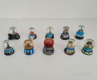 10 Palle di Vetro con Neve da Collezione Vintage