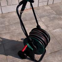 Carrello avvolgitubo da giardino + gomma da 25 mt
