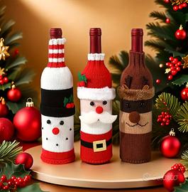 Decorazioni natalizie per le bottiglie di vino