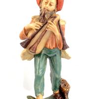 Presepe 20 cm pastore con cornamusa cartapesta