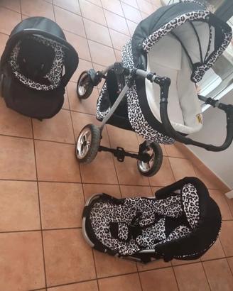 Trio passeggino leopardato
