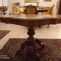 TAVOLINO OVALE in LEGNO 2 Cassetti Epoca '800