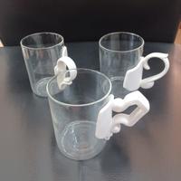 lotto 3 tazze vetro e ceramica era glass seletti