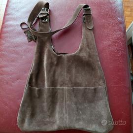borsa in pelle scamosciata 