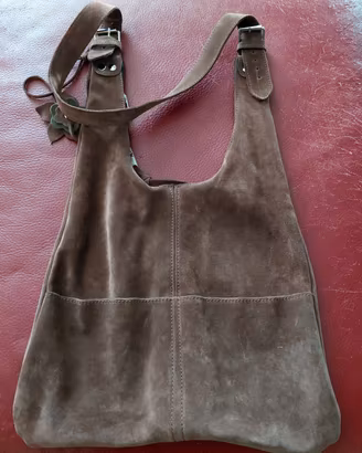 borsa in pelle scamosciata 