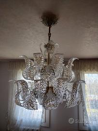 Lampadario e 2 abat jour in vetro di murano