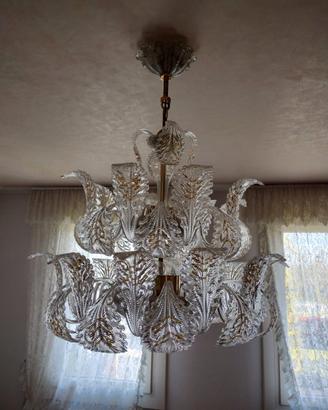 Lampadario e 2 abat jour in vetro di murano
