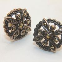 Antichi orecchini argento marcasite