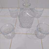 Set bottiglia e bicchieri cristallo 