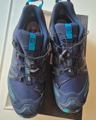 Scarpe tracking SALOMON blu usate 3 volte 