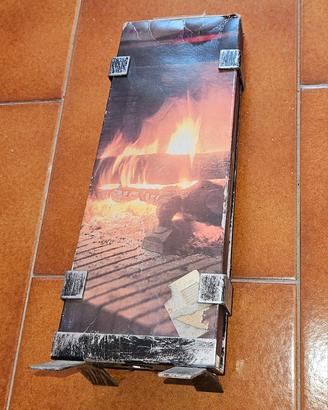 porta fiammiferi ferro battuto camino stufa