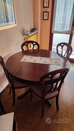 Tavolo rotondo allungabile + 4 sedie 