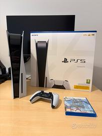PS5 con lettore disco + 1 controller + 1 gioco