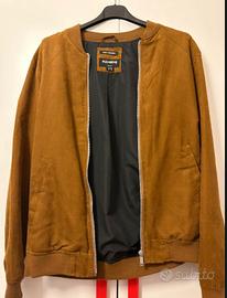 Giacca in pelle marrone motivi taglia