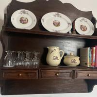 Piattaia/Mensola libreria  in legno con cassetti