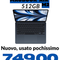 MacBook Air M2 da 512GB (Batteria al 100%) NUOVO