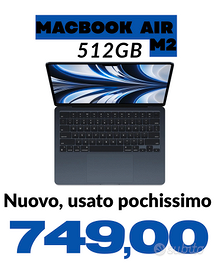 MacBook Air M2 da 512GB (Batteria al 100%) NUOVO