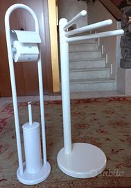 Set bagno piantana porta asciugamani e rotolo