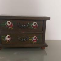 Portagioie portagioielli vintage in legno dipinto